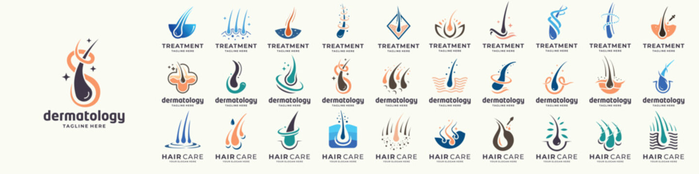 mega collection of abstract Vector hair treatment logo icon vector illustration design inspiration.