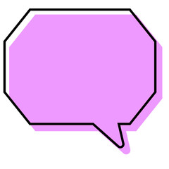 シンプルな線がずれた吹き出し　角のある八角形