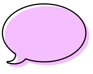 Fototapeta premium シンプルな線がずれた吹き出し 丸形