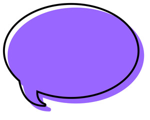 シンプルな線がずれた吹き出し　丸形