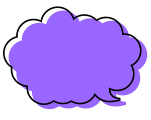 シンプルな線がずれた吹き出し　丸みのある雲形