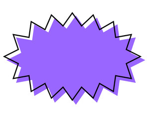 シンプルな線がずれた吹き出し　細長いギザギザした形