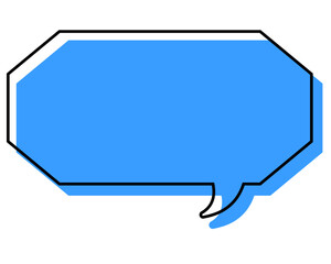 シンプルな線がずれた吹き出し　細長い八角形