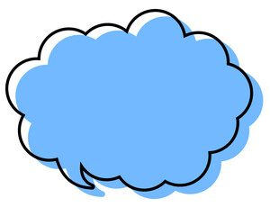 シンプルな線がずれた吹き出し　丸みのある雲形