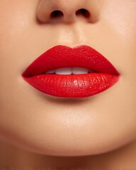 red lipstick makeup closeup beauty fashion