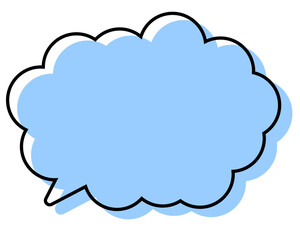シンプルな線がずれた吹き出し　丸みのある雲形