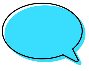 シンプルな線がずれた吹き出し　丸形