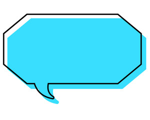 シンプルな線がずれた吹き出し　細長い八角形