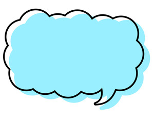 シンプルな線がずれた吹き出し　細長い雲形