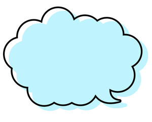 シンプルな線がずれた吹き出し　丸みのある雲形