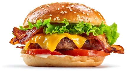 A Delicious Bacon Cheeseburger Close-up