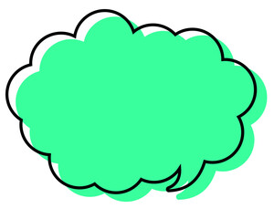 シンプルな線がずれた吹き出し　丸みのある雲形