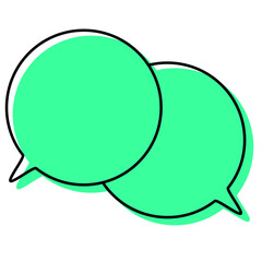 シンプルな線がずれた吹き出し　重なる会話