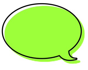 シンプルな線がずれた吹き出し　丸形