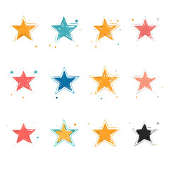 Star icon collection. Different stars set. Vector --v 6.1 --s 750 --raw