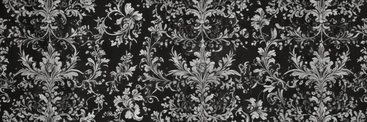Classic black & white damask  Intricate floral scrolls & swirls , classic, textile, repeating