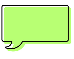 シンプルな線がずれた吹き出し　四角形
