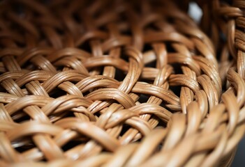 close up view of a woven basket