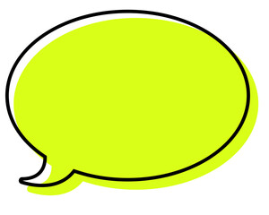 シンプルな線がずれた吹き出し　丸形