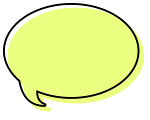 シンプルな線がずれた吹き出し　丸形