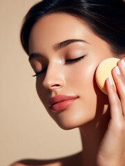 makeup sponge blending foundation cheek skin