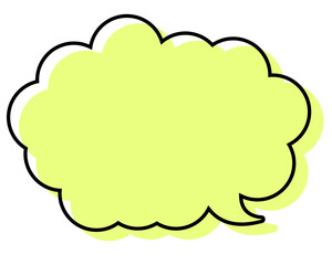 シンプルな線がずれた吹き出し　丸みのある雲形
