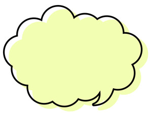 シンプルな線がずれた吹き出し　丸みのある雲形