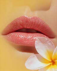 lips flower petal soft pastel beauty