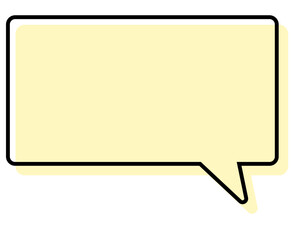 シンプルな線がずれた吹き出し　四角形