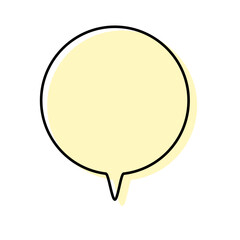 シンプルな線がずれた吹き出し　丸形の下向き