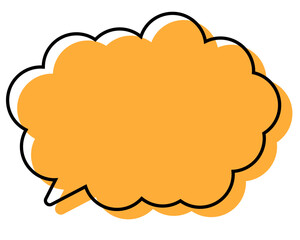 シンプルな線がずれた吹き出し　丸みのある雲形