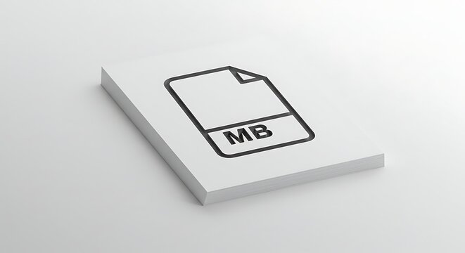 One megabyte file icon with MB text on paper &mdash; white background
