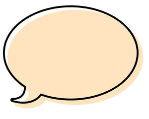 シンプルな線がずれた吹き出し　丸形