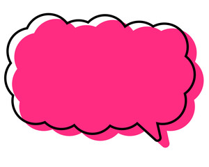 シンプルな線がずれた吹き出し　細長い雲形