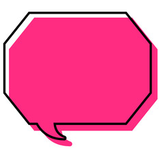 シンプルな線がずれた吹き出し　角のある八角形