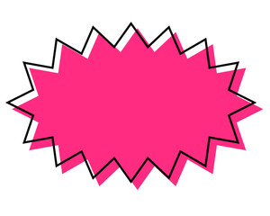 シンプルな線がずれた吹き出し　細長いギザギザした形