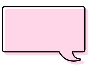 シンプルな線がずれた吹き出し　四角形