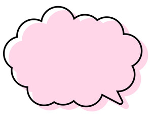 シンプルな線がずれた吹き出し　丸みのある雲形