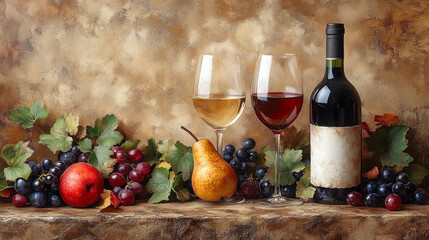 still life with wine