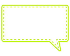 シンプルなカラー線の吹き出し　四角形