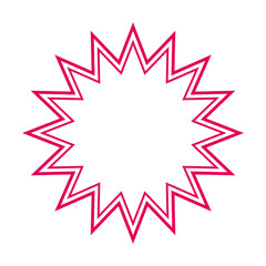 シンプルなカラー線の吹き出し　ギザギザした形