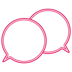 シンプルなカラー線の吹き出し　重なる会話