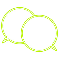 シンプルなカラー線の吹き出し　重なる会話