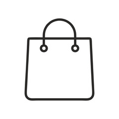 Shopping Bag Icon &ndash; Minimal Black Line Vector Symbol for E-commerce Platforms, Retail Apps, and Online Store Branding on Transparent Background