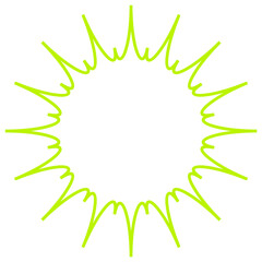 シンプルなカラー線の吹き出し　ギザギザした形