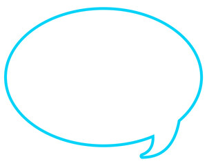 シンプルなカラー線の吹き出し　丸形