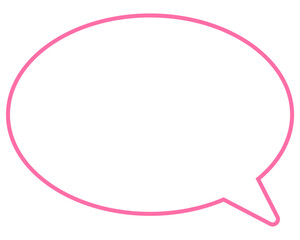 シンプルなカラー線の吹き出し　丸形