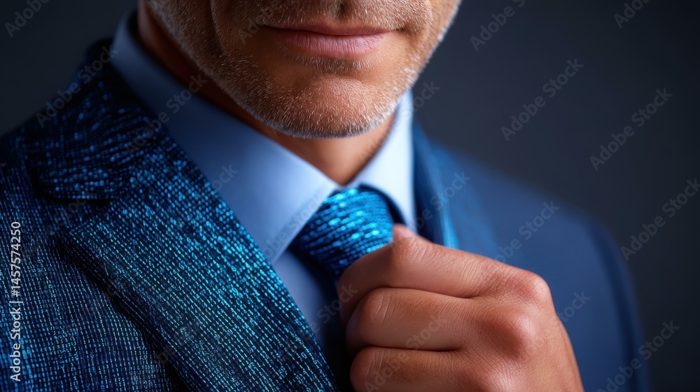 Poster a man in a suit safeguards personal data through a secure virtual network, a symbol of modern cybers