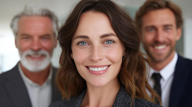 A group of diverse business professionals collaborating in a modern office space, exuding teamwork and innovation. - Powered by Adobe