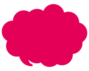 シンプルなカラーの吹き出し　丸みのある雲形